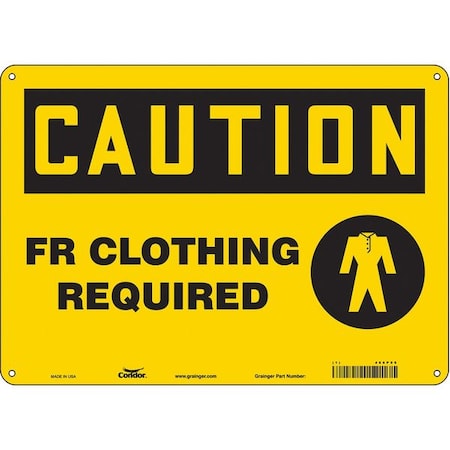 Safety Sign, 10 in Height, 14 in Width, Aluminum, Horizontal Rectangle, English, 466P99 MPN:466P99