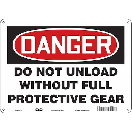 Safety Sign, 10 in Height, 14 in Width, Aluminum, Horizontal Rectangle, English, 466R15 MPN:466R15