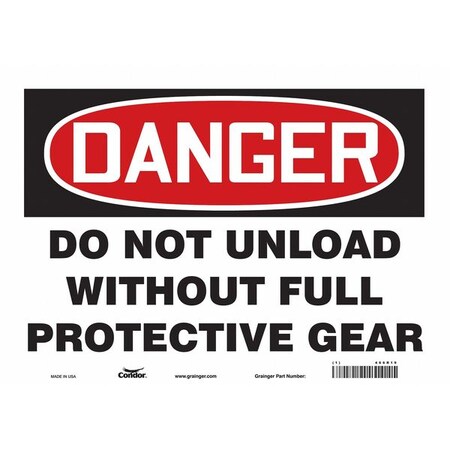 Safety Sign, 10 in Height, 14 in Width, Vinyl, Horizontal Rectangle, English, 466R19 MPN:466R19
