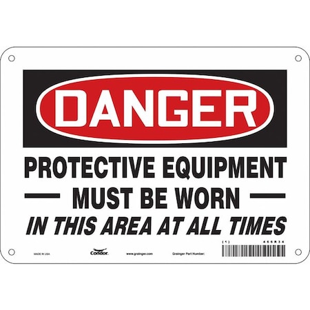 Safety Sign, 7 in Height, 10 in Width, Polyethylene, Vertical Rectangle, English, 466R34 MPN:466R34