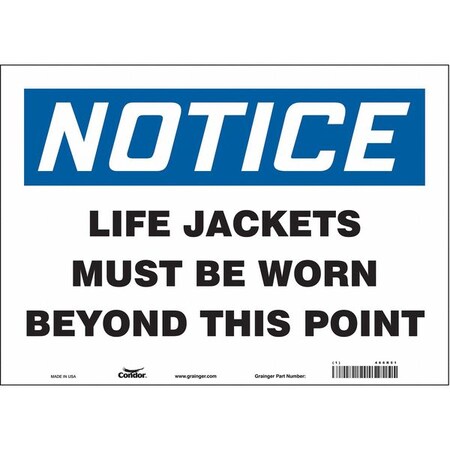 Safety Sign, 10 in Height, 14 in Width, Vinyl, Horizontal Rectangle, English, 466R51 MPN:466R51