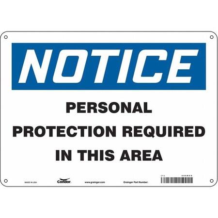 Safety Sign, 10 in Height, 14 in Width, Polyethylene, Horizontal Rectangle, English, 466R55 MPN:466R55