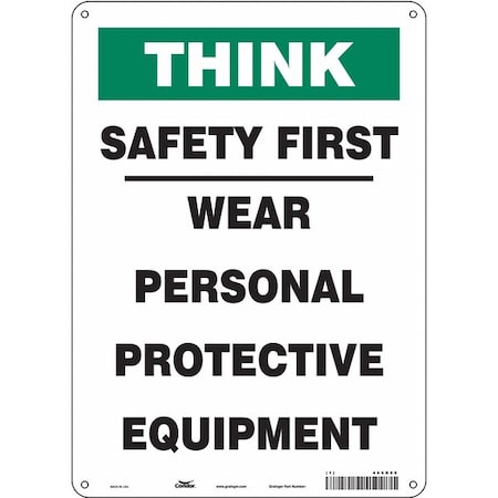 Safety Sign, 14 in Height, 10 in Width, Polyethylene, Vertical Rectangle, English, 466R88 MPN:466R88