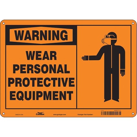 Safety Sign, 10 in Height, 14 in Width, Aluminum, Horizontal Rectangle, English, 466T11 MPN:466T11