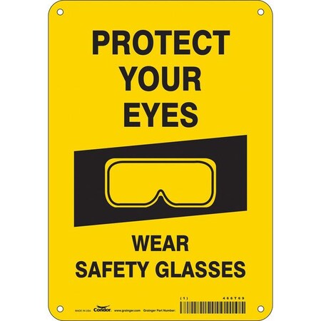 Safety Sign, 10 in Height, 7 in Width, Aluminum, Horizontal Rectangle, English, 466T69 MPN:466T69