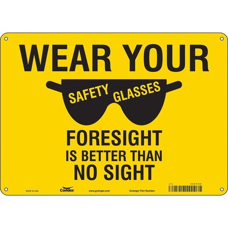 Safety Sign, 10 in Height, 14 in Width, Polyethylene, Horizontal Rectangle, English, 466T85 MPN:466T85