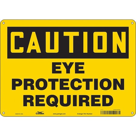 Safety Sign, 10 in Height, 14 in Width, Aluminum, Horizontal Rectangle, English, 466U09 MPN:466U09