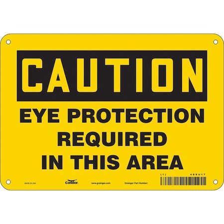 Safety Sign, 7 in Height, 10 in Width, Aluminum, Vertical Rectangle, English, 466U17 MPN:466U17