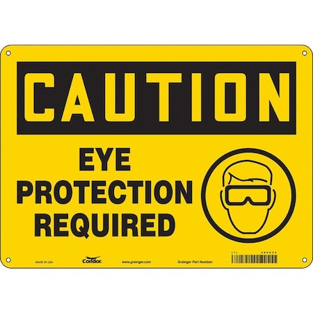 Safety Sign, 10 in Height, 14 in Width, Polyethylene, Horizontal Rectangle, English, 466U34 MPN:466U34