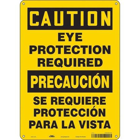 Safety Sign, 14 in Height, 10 in Width, Aluminum, Vertical Rectangle, English, Spanish, 466U38 MPN:466U38