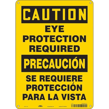 Safety Sign, 14 in Height, 10 in Width, Polyethylene, Vertical Rectangle, English, Spanish, 466U43 MPN:466U43