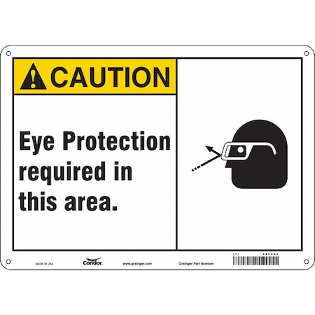 Safety Sign, 10 in Height, 14 in Width, Polyethylene, Horizontal Rectangle, English, 466U60 MPN:466U60