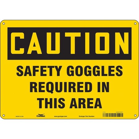 Safety Sign, 10 in Height, 14 in Width, Polyethylene, Horizontal Rectangle, English, 466V07 MPN:466V07