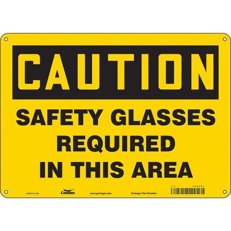 Safety Sign, 10 in Height, 14 in Width, Aluminum, Horizontal Rectangle, English, 466V51 MPN:466V51