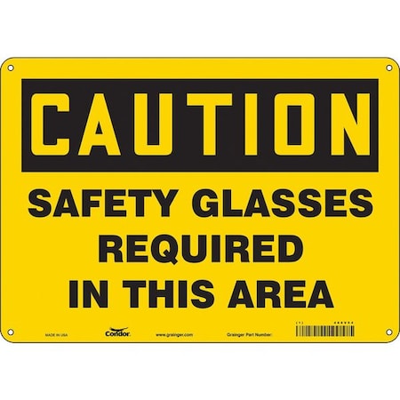 Safety Sign, 10 in Height, 14 in Width, Polyethylene, Horizontal Rectangle, English, 466V54 MPN:466V54