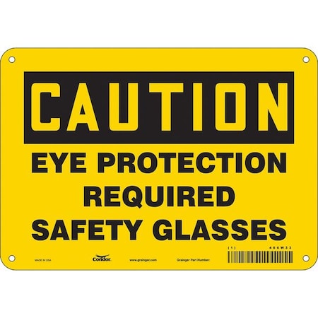 Safety Sign, 7 in Height, 10 in Width, Polyethylene, Vertical Rectangle, English, 466W33 MPN:466W33