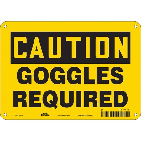 Safety Sign, 7 in Height, 10 in Width, Polyethylene, Vertical Rectangle, English, 466W69 MPN:466W69
