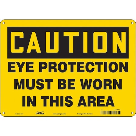 Safety Sign, 10 in Height, 14 in Width, Polyethylene, Horizontal Rectangle, English, 466X02 MPN:466X02
