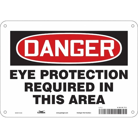 Safety Sign, 7 in Height, 10 in Width, Polyethylene, Vertical Rectangle, English, 466X75 MPN:466X75
