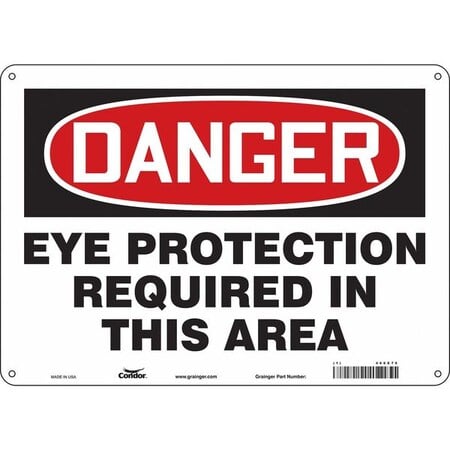 Safety Sign, 10 in Height, 14 in Width, Polyethylene, Horizontal Rectangle, English, 466X76 MPN:466X76
