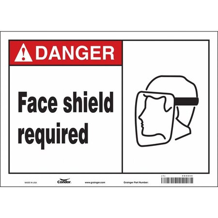 Safety Sign, 10 in Height, 14 in Width, Vinyl, Horizontal Rectangle, English, 466X96 MPN:466X96