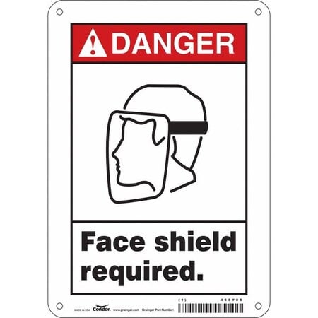 Safety Sign, 10 in Height, 7 in Width, Aluminum, Horizontal Rectangle, English, 466Y08 MPN:466Y08