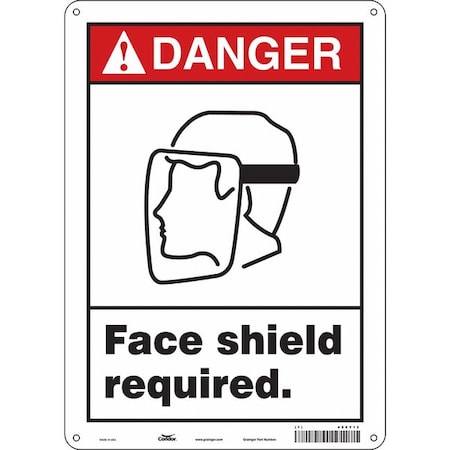 Safety Sign, 14 in Height, 10 in Width, Polyethylene, Vertical Rectangle, English, 466Y12 MPN:466Y12