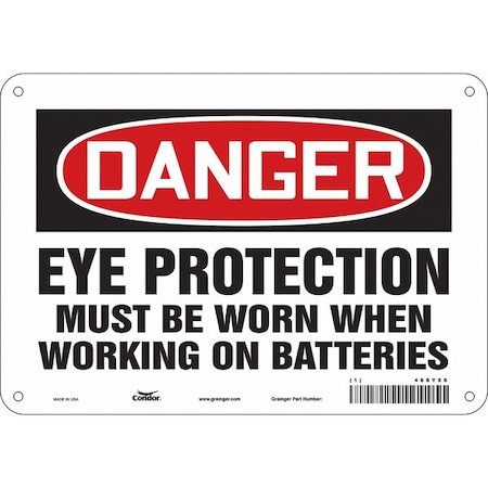 Safety Sign, 7 in Height, 10 in Width, Aluminum, Vertical Rectangle, English, 466Y66 MPN:466Y66