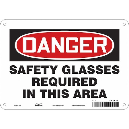 Safety Sign, 7 in Height, 10 in Width, Aluminum, Vertical Rectangle, English, 466Y84 MPN:466Y84