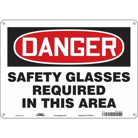 Safety Sign, 10 in Height, 14 in Width, Aluminum, Horizontal Rectangle, English, 466Y85 MPN:466Y85