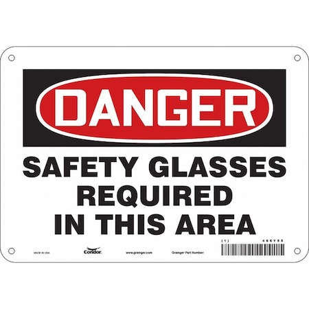 Safety Sign, 7 in Height, 10 in Width, Polyethylene, Vertical Rectangle, English, 466Y88 MPN:466Y88
