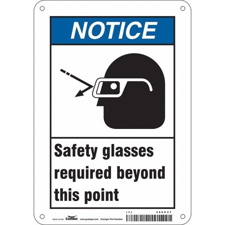 Safety Sign, 10 in Height, 7 in Width, Polyethylene, Horizontal Rectangle, English, 466Z37 MPN:466Z37