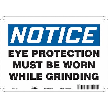 Safety Sign, 7 in Height, 10 in Width, Polyethylene, Vertical Rectangle, English, 466Z78 MPN:466Z78