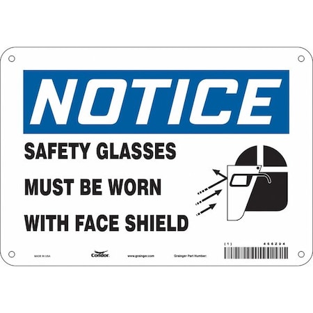 Safety Sign, 7 in Height, 10 in Width, Aluminum, Vertical Rectangle, English, 466Z94 MPN:466Z94