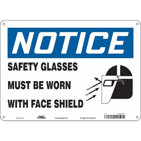 Safety Sign, 10 in Height, 14 in Width, Polyethylene, Horizontal Rectangle, English, 466Z97 MPN:466Z97