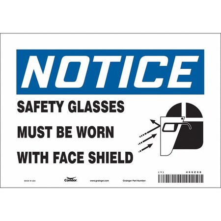 Safety Sign, 7 in Height, 10 in Width, Vinyl, Vertical Rectangle, English, 466Z98 MPN:466Z98