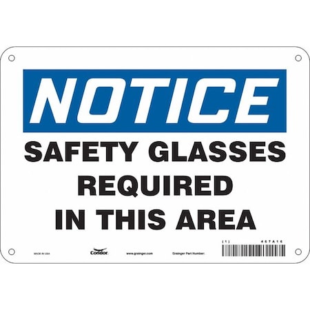 Safety Sign, 7 in Height, 10 in Width, Polyethylene, Vertical Rectangle, English, 467A16 MPN:467A16