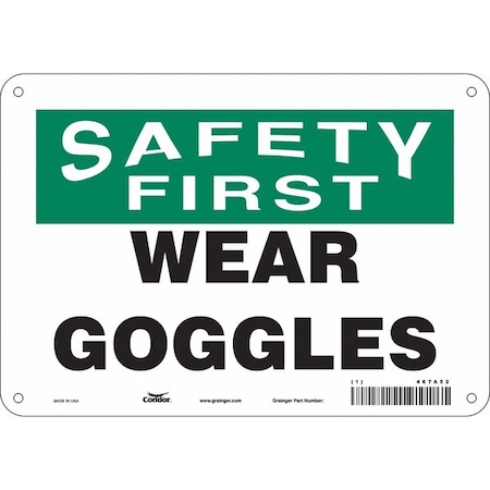 Safety Sign, 7 in Height, 10 in Width, Polyethylene, Vertical Rectangle, English, 467A52 MPN:467A52