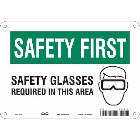 Safety Sign, 7 in Height, 10 in Width, Polyethylene, Vertical Rectangle, English, 467A78 MPN:467A78