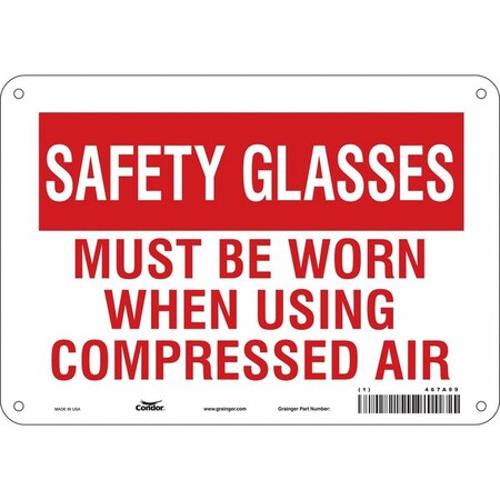Safety Sign, 7 in Height, 10 in Width, Polyethylene, Vertical Rectangle, English, 467A99 MPN:467A99
