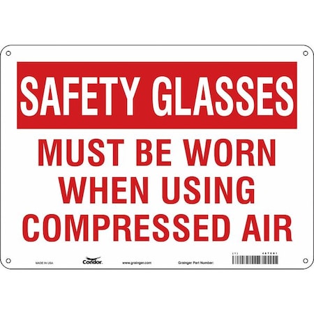 Safety Sign, 10 in Height, 14 in Width, Polyethylene, Horizontal Rectangle, English, 467C01 MPN:467C01