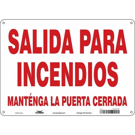 Safety Sign Emergency Exit, Polyethylene, 14 in W, 10 in H, White MPN:467P38