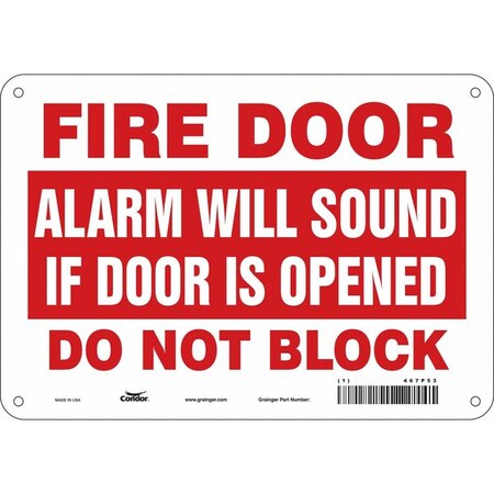 Safety Sign Emergency Exit, Polyethylene, 10 in W, 7 in H, White MPN:467P53