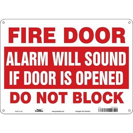 Safety Sign Emergency Exit, Polyethylene, 14 in W, 10 in H, White MPN:467P54