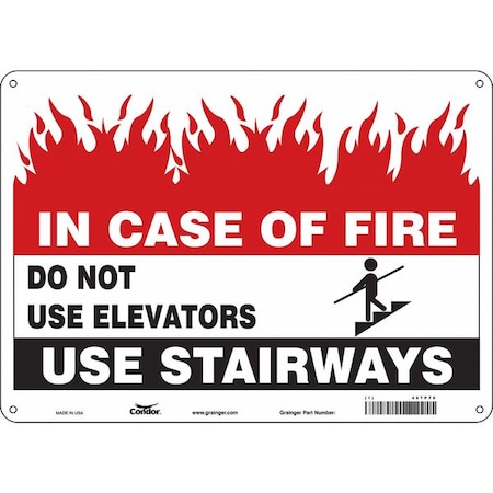 Safety Sign Emergency Exit, Glow Vinyl, 14 in W, 10 in H, Black, White MPN:467P70
