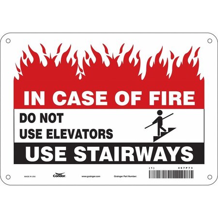 Safety Sign Emergency Exit, Polyethylene, 10 in W, 7 in H, Black, White MPN:467P73