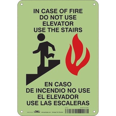 Safety Sign Emergency Exit, Polyethylene, 7 in W, 10 in H, White MPN:467U38
