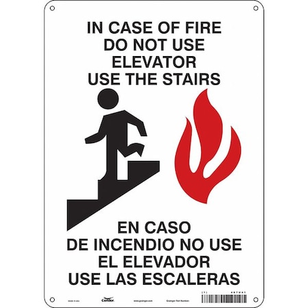 Safety Sign Emergency Exit, Polyethylene, 10 in W, 14 in H, White MPN:467U41