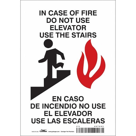 Safety Sign Emergency Exit, Vinyl, 7 in W, 10 in H, White MPN:467U42