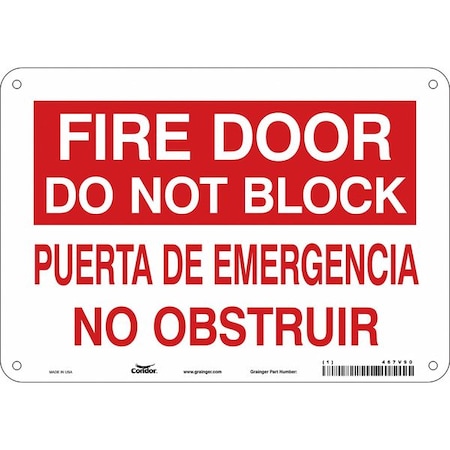 Safety Sign Emergency Exit, Polyethylene, 10 in W, 7 in H, White MPN:467V90
